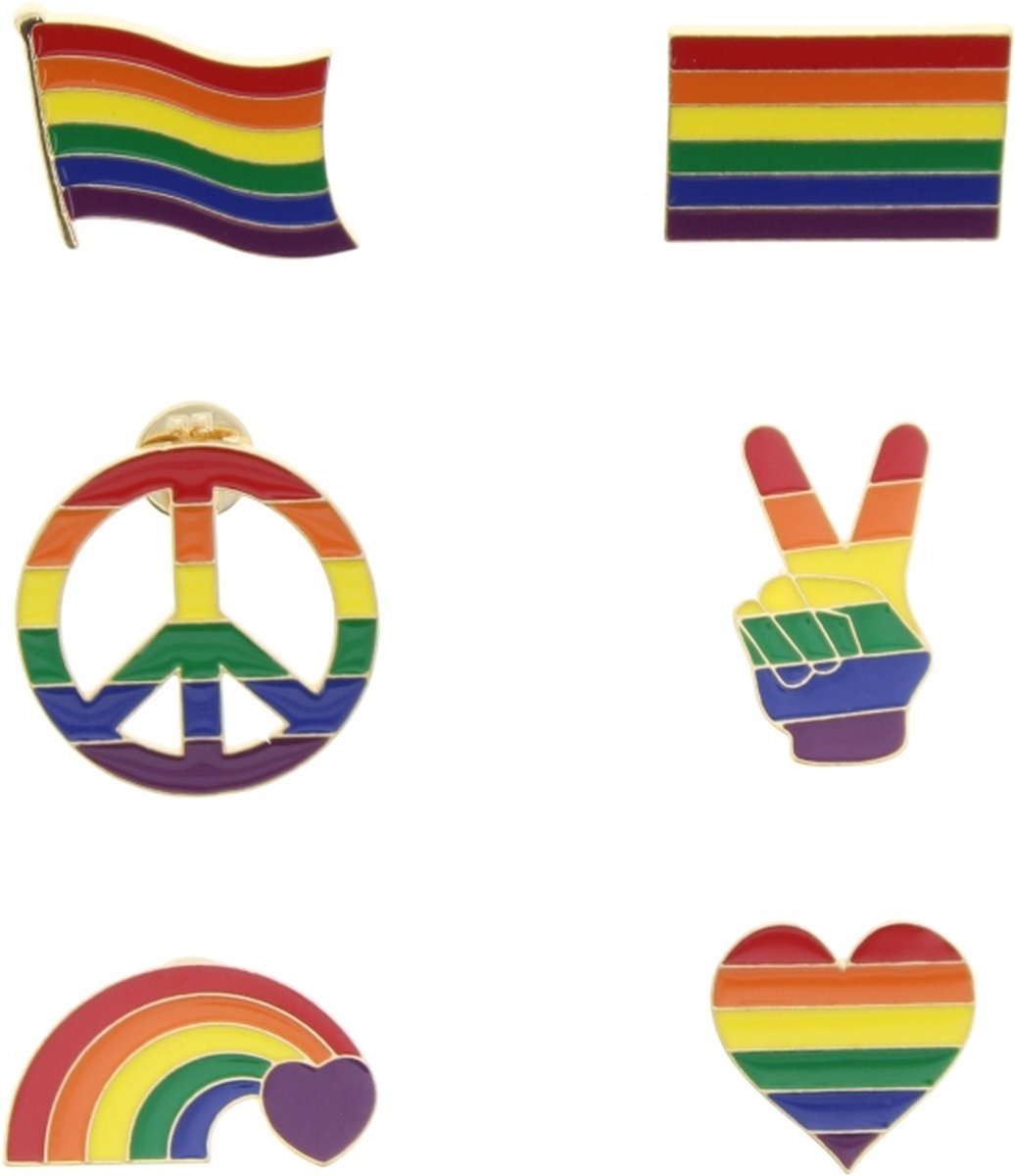 Zacs Alter Ego Pin Set of 6 Heavy Metal Rainbow Equality Multicolours